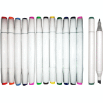 Набор маркеров для скетчинга "deVENTE. Emotion" 12 цветов, двусторонние (пулевидный 1 мм/скошенный до 5 мм), эргономичный трёхгранный корпус, чернила на спиртовой основе, в пластиковой упаковке