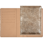 Обложка для паспорта "deVENTE. Voyager" 10x14 см, искусственная кожа фактурная блестящая, поролон, отстрочка, 5 отделений для визиток, в пластиковом пакете с европодвесом, золотая
