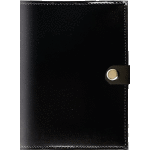 Обложка для паспорта "Attomex" 9,7x14 см натуральная кожа шик гладкая, прозрачные ПВХ клапаны с отделами для визиток и сим карты, на кнопке, черная