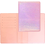 Обложка для паспорта "deVENTE. Shiny" 10x14 см, искусственная кожа с металлизированной фактурой, отстрочка, 5 отделений для визиток, в пластиковом пакете с европодвесом, розовая