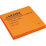Клейкая бумага для заметок "deVENTE" 76x76 мм, 100 листов, офсет 75 г/м², неоновая оранжевая