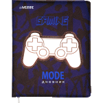 Дневник "deVENTE. Game Mode" универсальный блок, офсет 1 краска, белая бумага 80 г/м², твердая обложка из искусственной кожи с поролоном, аппликация, цветная печать, отстрочка, 1 ляссе