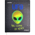 Дневник "deVENTE. UFO" универсальный блок, офсет 1 краска, белая бумага 80 г/м², твердая обложка из искусственной кожи с поролоном, аппликация, цветная печать, отстрочка, 1 ляссе