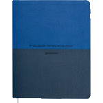 Дневник "deVENTE. Blue&Dark Blue" универсальный блок, офсет 1 краска, кремовая бумага 80 г/м², мягкая комбинированная обложка из искусственной кожи, термо тиснение, 1 ляссе