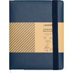 Дневник "deVENTE. Dark blue" универсальный блок, офсет 1 краска, кремовая бумага 80 г/м², твердая обложка из искусственной кожи с поролоном, вертикальная резинка, отстрочка, 1 ляссе