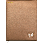 Дневник "deVENTE. Butterfly" универсальный блок, офсет 1 краска, кремовая бумага 80 г/м², твердая обложка из искусственной кожи с поролоном, золотистая декоративная брошь, тиснение фольгой, 1 ляссе