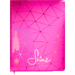 Дневник "deVENTE. Shine. Pink" универсальный блок, офсет 1 краска, белая бумага 80 г/м2, твердая обложка из искусственной кожи с поролоном, тиснение радужной фольгой, шелкография, 1 ляссе