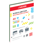 Бумага цветная для офисной техники "deVENTE" A4 50 л, 80 г/м², цвета медиум, ассорти (5 цветов) в полипропиленовом пакете с клейким клапаном