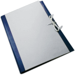 Папка архивная с завязками "deVENTE" A4 бумвинил, частичная оклейка 120 мм, 4 завязки, складная, синяя