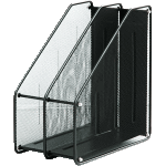 Вертикальный накопитель 2-х секционный "deVENTE" размер 15x28x35,3 см, сетчатый металлический, черный