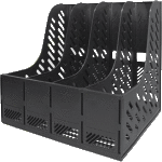 Вертикальный накопитель 4-х секционный "Attomex" размер 30,1x32x26,5 см, черный
