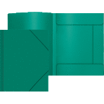Папка с резинкой "Attomex" A4, 450 мкм, фактура "песок" угловая резинка, 3 клапана, непрозрачная зеленая