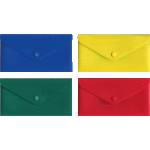 Папка-конверт на кнопке "deVENTE" C6 (224x119 мм) 180 мкм, непрозрачная ассорти (красная, синяя, зеленая, желтая)