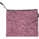 Папка для тетрадей "deVENTE. School" A5 (24,5x20x1 см) на молнии сверху, текстильная, в пластиковом пакете, розовая