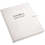 Папка для бумаг с завязками "Attomex" A4 картонная немелованная белая (220 г/м²)