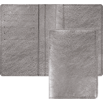 Обложка для паспорта "deVENTE. Shiny" 10x14 см, искусственная кожа с металлизированной фактурой, отстрочка, 5 отделений для визиток, в пластиковом пакете с европодвесом, серебряная