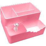Органайзер настольный детский "deVENTE. White Cat" 10,6x17,5x18,1 см, пластиковый, розовый с белой фигуркой кошечки, в картонной коробке