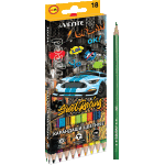 Карандаши цветные "deVENTE. Street Racing" 18 цветов, 2М, диаметр грифеля 2,8 мм, шестигранные, в картонной коробке
