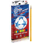 Карандаши цветные "deVENTE. Play Football" 24 цвета, 2М, диаметр грифеля 2,8 мм, шестигранные, в картонной коробке