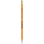 Карандаш чернографитный "Attomex" HB, диаметр грифеля 2 мм, шестигранный, с ластиком, заточенный, индивидуальная маркировка, цвет корпуса желтый