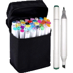 Набор маркеров для скетчинга "deVENTE. Emotion" 40 цветов, двусторонние (пулевидный 1 мм/скошенный до 5 мм), эргономичный трёхгранный корпус, чернила на спиртовой основе, в текстильной сумке
