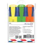 Набор маркеров-выделителей "Attomex" (03 цв - желт, зел, оран) плоский корпус с клипом, скошенный наконечник, ширина линии 1-5 мм, в пластиковом блистере