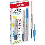 Ручка шариковая "deVENTE. Atlas" d=0,5 мм, белый корпус с полупрозрачным держателем, разборный корпус, сменный стержень, индивидуальная маркировка, синяя