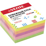 Куб бумажный для записей "deVENTE" 85x85 мм, 500 листов, 5 неоновых цветов, непроклеенный, офсет 80 г/м²