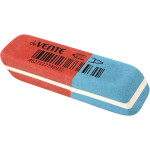 Ластик "deVENTE" синтетический каучук, прямоугольный скошенный красно-синий, 42x14x8 мм, индивидуальная маркировка, в картонной коробке