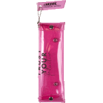 Пенал-косметичка "deVENTE. Fashion" 19x6x1,5 см, плоский, плотный PVC 800 мкм, на 2 кнопках, полупрозрачный розовый
