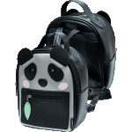 Рюкзак подростковый "deVENTE. Panda" 24x20x10 см, матовая искусственная кожа, 1 отделение на молнии, 1 внутренний карман, 1 передний карман на молнии с бегунком-листком, с ушками и аппликацией в виде панды, серебристый с черным