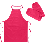 Фартук "deVENTE" для средней школы, 50x70 см (L) водоотталкивающая ткань, 3 кармана, в комплекте с нарукавниками, однотонный розовый