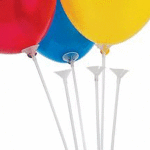 Держатель (палочка) для воздушных шаров "deVENTE" 40 см, розетка d=3,7 см, пластиковый белый