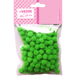 Набор помпонов для творчества "deVENTE" 8 мм, 120 шт, цвет зеленый, в пластиковом пакете с блистерным подвесом