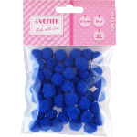 Набор помпонов для творчества "deVENTE" 15 мм, 50 шт, цвет синий, в пластиковом пакете с блистерным подвесом