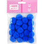 Набор помпонов для творчества "deVENTE" 25 мм, 20 шт, цвет голубой, в пластиковом пакете с блистерным подвесом