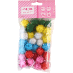 Набор помпонов для творчества "deVENTE" 20 мм, 30 шт, с блестками, ассорти цветов, в пластиковом пакете с блистерным подвесом