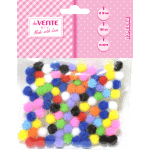 Набор помпонов для творчества "deVENTE" 10 мм, 100 шт, в пластиковом пакете с блистерным подвесом, цвета ассорти