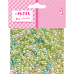 Набор бусин для творчества "deVENTE. Жемчуг разноцветный" пластиковые, размер 8 мм, 100 шт ассорти перламутровых цветов, в пластиковом пакете с блистерным подвесом