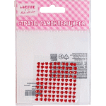 Стразы самоклеящиеся "deVENTE. Heart" акриловые, размер 4 мм, карточка 60x60 мм, красные, 100 шт в пластиковом пакете с блистерным подвесом