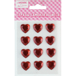 Стразы самоклеящиеся "deVENTE. Heart" цвет красный, карточка 8x10,5 см, в пластиковом пакете с блистерным подвесом