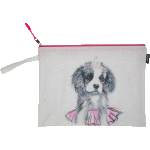 Папка для тетрадей "deVENTE. Dog Princess" A4 (33x24x1 см) на молнии сверху, с ручкой, силиконовая