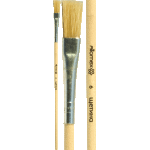 Кисть живописная "Attomex" щетина № 06 плоская, деревянная ручка, индивидуальная маркировка