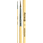 Кисть живописная "Attomex" колонок № 01 круглая, деревянная ручка, индивидуальная маркировка
