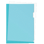 Папка-уголок "Attomex" A4, 120 мкм, гладкая фактура, полупрозрачная синяя