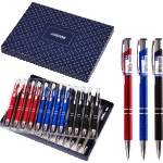 Ручка шариковая подарочная "deVENTE. Classic" d=0,7 мм, металлическая, с нажимным механизмом, цвета корпуса ассорти, синяя