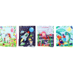 Пакет подарочный бумажный "deVENTE. Kids′ world" вертикальный, размер 26x32x10 см, с блестками и объёмными деталями, бумага 210 г/м², ассорти 4 дизайна