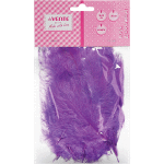 Перья декоративные "deVENTE" натуральные индюшиные, размер 10-15 см, 30 шт, пурпурные, в пластиковом пакете с блистерным подвесом