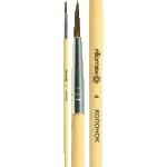 Кисть живописная "Attomex" колонок № 04 круглая, деревянная ручка, индивидуальная маркировка