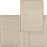 Обложка для паспорта "deVENTE. Redeco" 10x14 см, искусственная кожа фактурная, отстрочка, 5 отделений для визиток, в пластиковом пакете с европодвесом, золотая